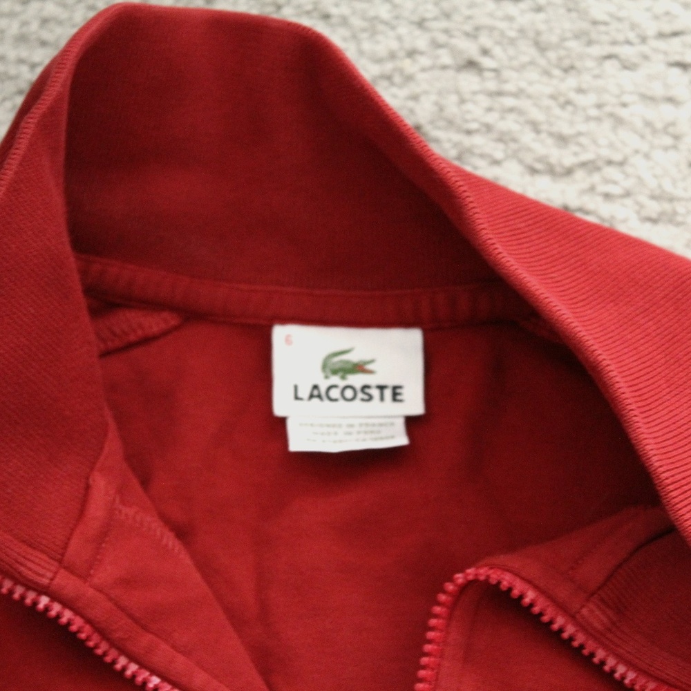 LaCoste Half Zip, Red Size
